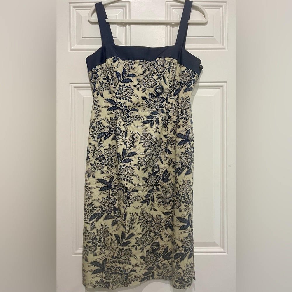 Floral Navy and Cream Citrine Dress